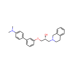 CN(C)c1ccc(-c2cccc(OC[C@H](O)CN3CCc4ccccc4C3)c2)cc1 ZINC000219744094