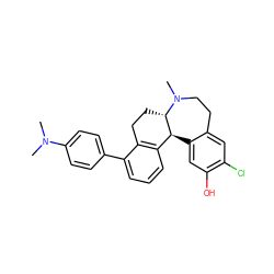 CN(C)c1ccc(-c2cccc3c2CC[C@H]2[C@H]3c3cc(O)c(Cl)cc3CCN2C)cc1 ZINC000045355728