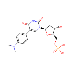 CN(C)c1ccc(-c2cn([C@H]3C[C@H](O)[C@@H](COP(=O)(O)O)O3)c(=O)[nH]c2=O)cc1 ZINC000169320537