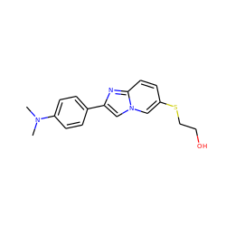 CN(C)c1ccc(-c2cn3cc(SCCO)ccc3n2)cc1 ZINC000028710770