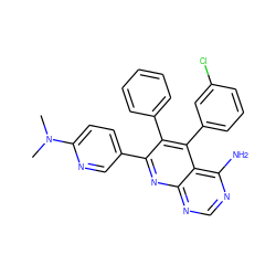 CN(C)c1ccc(-c2nc3ncnc(N)c3c(-c3cccc(Cl)c3)c2-c2ccccc2)cn1 ZINC000013529852