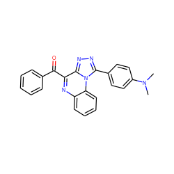 CN(C)c1ccc(-c2nnc3c(C(=O)c4ccccc4)nc4ccccc4n23)cc1 ZINC000064540402