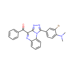 CN(C)c1ccc(-c2nnc3c(C(=O)c4ccccc4)nc4ccccc4n23)cc1Br ZINC000064540404