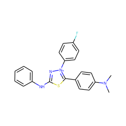 CN(C)c1ccc(-c2sc(Nc3ccccc3)n[n+]2-c2ccc(F)cc2)cc1 ZINC000015936228