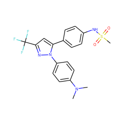 CN(C)c1ccc(-n2nc(C(F)(F)F)cc2-c2ccc(NS(C)(=O)=O)cc2)cc1 ZINC000029406909