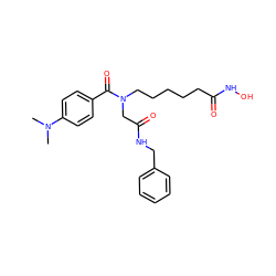 CN(C)c1ccc(C(=O)N(CCCCCC(=O)NO)CC(=O)NCc2ccccc2)cc1 ZINC001772648698