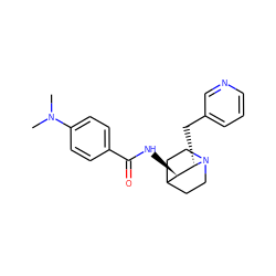 CN(C)c1ccc(C(=O)N[C@@H]2C3CCN(CC3)[C@H]2Cc2cccnc2)cc1 ZINC000034136723