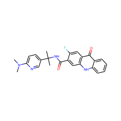 CN(C)c1ccc(C(C)(C)NC(=O)c2cc3[nH]c4ccccc4c(=O)c3cc2F)cn1 ZINC000014970350