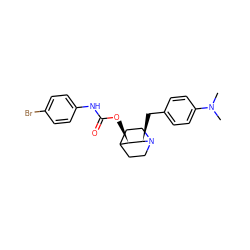 CN(C)c1ccc(C[C@@H]2[C@H](OC(=O)Nc3ccc(Br)cc3)C3CCN2CC3)cc1 ZINC000028522606