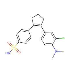 CN(C)c1ccc(C2=C(c3ccc(S(N)(=O)=O)cc3)CCC2)cc1Cl ZINC000003814656