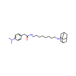 CN(C)c1ccc(CC(=O)NCCCCCCCCNC23CC4CC(CC(C4)C2)C3)cc1 ZINC000027647181