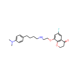 CN(C)c1ccc(CCCCNCCOc2cc(F)cc3c2OCCC3=O)cc1 ZINC000013780399