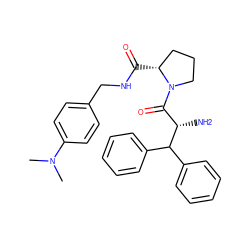 CN(C)c1ccc(CNC(=O)[C@@H]2CCCN2C(=O)[C@H](N)C(c2ccccc2)c2ccccc2)cc1 ZINC000013779038