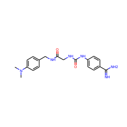 CN(C)c1ccc(CNC(=O)CNC(=O)Nc2ccc(C(=N)N)cc2)cc1 ZINC000029249734