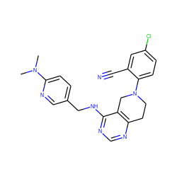 CN(C)c1ccc(CNc2ncnc3c2CN(c2ccc(Cl)cc2C#N)CC3)cn1 ZINC000148694606