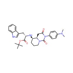 CN(C)c1ccc(N2C(=O)C[C@@H]3[C@H](N[C@@H](Cc4c[nH]c5ccccc45)C(=O)OC(C)(C)C)CCCN3C2=O)cc1 ZINC000028455629