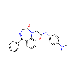 CN(C)c1ccc(NC(=O)CN2C(=O)CN=C(c3ccccc3)c3ccccc32)cc1 ZINC000003051394