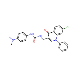 CN(C)c1ccc(NC(=O)NCc2cn(-c3ccccc3)c3cc(Cl)ccc3c2=O)cc1 ZINC000096170292