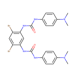 CN(C)c1ccc(NC(=O)Nc2cc(NC(=O)Nc3ccc(N(C)C)cc3)c(Br)cc2Br)cc1 ZINC000000641085