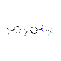 CN(C)c1ccc(NC(=O)c2ccc(-c3noc(C(F)(F)F)n3)cc2)cc1 ZINC000142883817