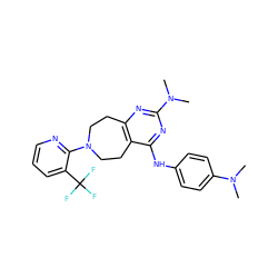 CN(C)c1ccc(Nc2nc(N(C)C)nc3c2CCN(c2ncccc2C(F)(F)F)CC3)cc1 ZINC000145003363