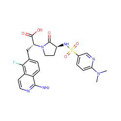 CN(C)c1ccc(S(=O)(=O)N[C@H]2CCN([C@H](Cc3ccc4c(N)nccc4c3F)C(=O)O)C2=O)cn1 ZINC000142622177