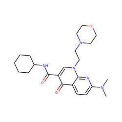 CN(C)c1ccc2c(=O)c(C(=O)NC3CCCCC3)cn(CCN3CCOCC3)c2n1 ZINC000028962198