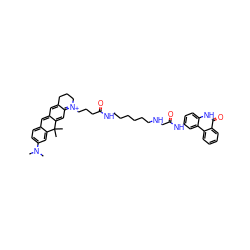 CN(C)c1ccc2c(c1)C(C)(C)c1cc3c(cc1=C2)CCC[N+]=3CCCC(=O)NCCCCCCNCC(=O)Nc1ccc2[nH]c(=O)c3ccccc3c2c1 ZINC000163828807