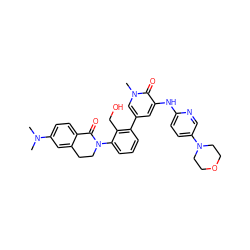 CN(C)c1ccc2c(c1)CCN(c1cccc(-c3cc(Nc4ccc(N5CCOCC5)cn4)c(=O)n(C)c3)c1CO)C2=O ZINC000088264248