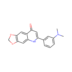 CN(C)c1cccc(-c2cc(=O)c3cc4c(cc3[nH]2)OCO4)c1 ZINC000005502604