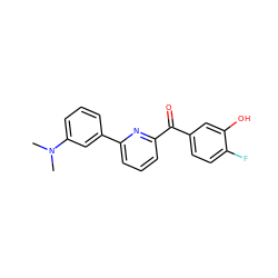 CN(C)c1cccc(-c2cccc(C(=O)c3ccc(F)c(O)c3)n2)c1 ZINC001772582890