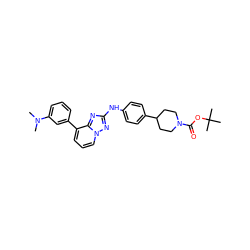 CN(C)c1cccc(-c2cccn3nc(Nc4ccc(C5CCN(C(=O)OC(C)(C)C)CC5)cc4)nc23)c1 ZINC000096169862