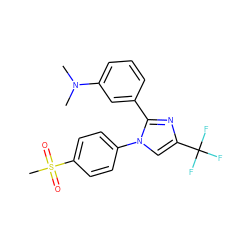 CN(C)c1cccc(-c2nc(C(F)(F)F)cn2-c2ccc(S(C)(=O)=O)cc2)c1 ZINC000013762112