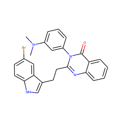 CN(C)c1cccc(-n2c(CCc3c[nH]c4ccc(Br)cc34)nc3ccccc3c2=O)c1 ZINC000013779056