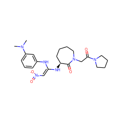 CN(C)c1cccc(N/C(=C\[N+](=O)[O-])N[C@H]2CCCCN(CC(=O)N3CCCC3)C2=O)c1 ZINC000101060752