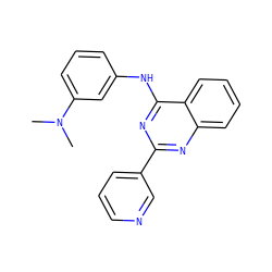 CN(C)c1cccc(Nc2nc(-c3cccnc3)nc3ccccc23)c1 ZINC001772629035