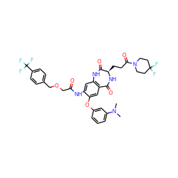 CN(C)c1cccc(Oc2cc3c(cc2NC(=O)COCc2ccc(C(F)(F)F)cc2)NC(=O)[C@@H](CCC(=O)N2CCC(F)(F)CC2)NC3=O)c1 ZINC001772588980