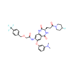 CN(C)c1cccc(Oc2cc3c(cc2NC(=O)COCc2ccc(C(F)(F)F)cc2)NC(=O)[C@@H](CCC(=O)N2CCC(F)CC2)NC3=O)c1 ZINC001772604391