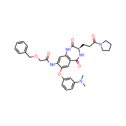 CN(C)c1cccc(Oc2cc3c(cc2NC(=O)COCc2ccccc2)NC(=O)[C@@H](CCC(=O)N2CCCC2)NC3=O)c1 ZINC001772602136