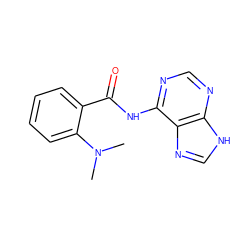 CN(C)c1ccccc1C(=O)Nc1ncnc2[nH]cnc12 ZINC000299855107