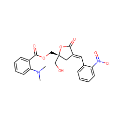 CN(C)c1ccccc1C(=O)OC[C@]1(CO)C/C(=C\c2ccccc2[N+](=O)[O-])C(=O)O1 ZINC000040891860