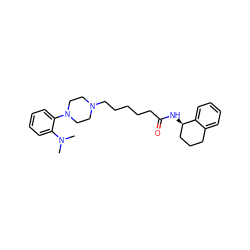 CN(C)c1ccccc1N1CCN(CCCCCC(=O)N[C@@H]2CCCc3ccccc32)CC1 ZINC000014975993