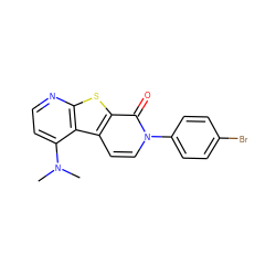 CN(C)c1ccnc2sc3c(=O)n(-c4ccc(Br)cc4)ccc3c12 ZINC000035283138