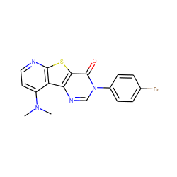 CN(C)c1ccnc2sc3c(=O)n(-c4ccc(Br)cc4)cnc3c12 ZINC000013676090