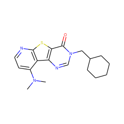 CN(C)c1ccnc2sc3c(=O)n(CC4CCCCC4)cnc3c12 ZINC000013676149