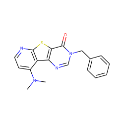 CN(C)c1ccnc2sc3c(=O)n(Cc4ccccc4)cnc3c12 ZINC000004339374