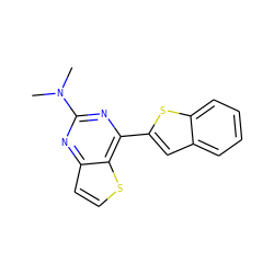 CN(C)c1nc(-c2cc3ccccc3s2)c2sccc2n1 ZINC000029048036