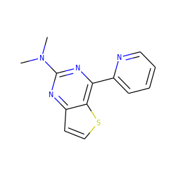 CN(C)c1nc(-c2ccccn2)c2sccc2n1 ZINC000029047670