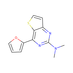 CN(C)c1nc(-c2ccco2)c2sccc2n1 ZINC000029047927