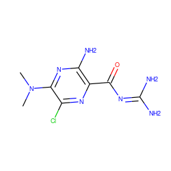 CN(C)c1nc(N)c(C(=O)N=C(N)N)nc1Cl ZINC000003871090